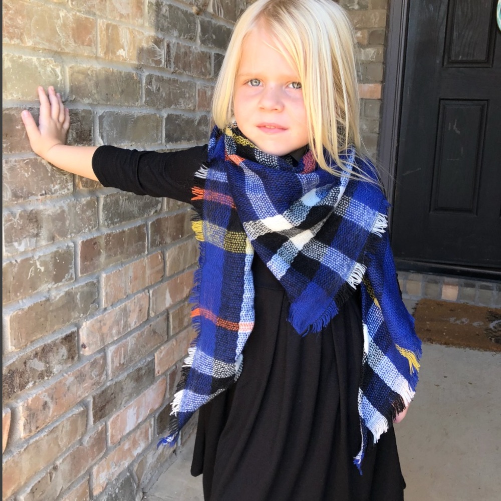 Kids Tartan plaid scarf/shawl